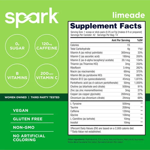 Miniatura 2 de AdvoCare Spark - Mezcla de bebida energética - Suplemento de vitamina y aminoácido - Apoya la energía y el enfoque - Apoyo inmune portátil - Sin