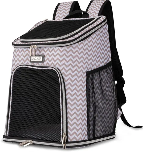BAGLHER Mochila transportadora para gatos, transportadora de malla para perros medianos y pequeños, gatos, cachorros, gatitos, conejitos de hasta 18