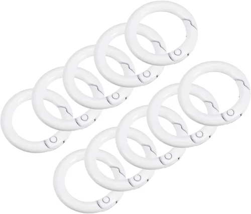 Miniatura 16 de uxcell Anillos redondos de resorte, hebilla de gatillo para bolsos, monederos, llavero Amarillo