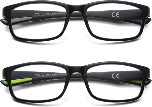 Miniatura 2 de LKEYE Gafas de Lectura Deportivas para Hombre con Lentes Fotocromáticas, Bloqueo de Luz Azul, para Computadora, Estilo Ancho, Bisagra de Resorte