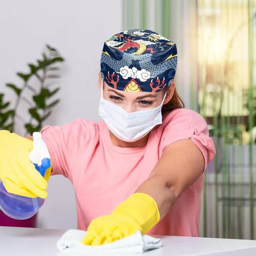 Miniatura 6 de LWSHUNYI Gorras de trabajo para mujer, 2 unidades, para pintura de fútbol, turbante, unisex, talla única