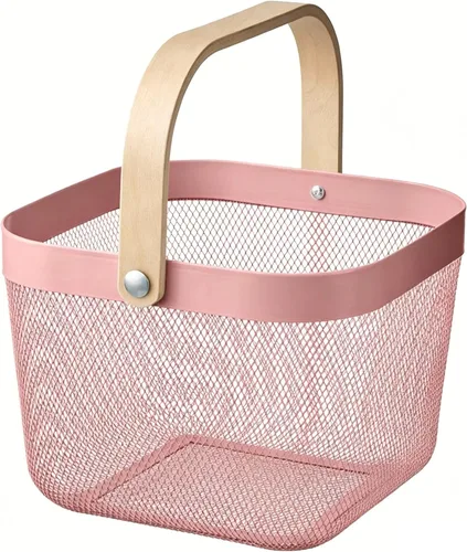 Miniatura 8 de AJIODA Cesta de acero de malla metálica, cesta organizadora de almacenamiento, cesta de cocina colgante multifuncional, cesta de frutas con mango