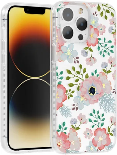 Miniatura 35 de SCORPIFY Funda para iPhone 13 con diseño floral de Nemophila azul, bonita funda transparente para teléfono con flores para mujeres y niñas