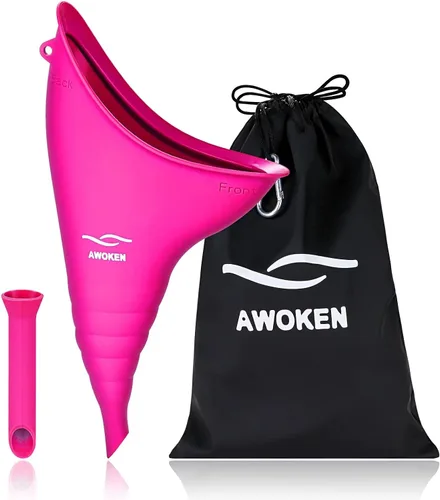 Miniatura 8 de AWOKEN Dispositivo de micción femenina, urinario de silicona reutilizable para mujeres, embudo de orina para mujeres para orinar de pie, orinario