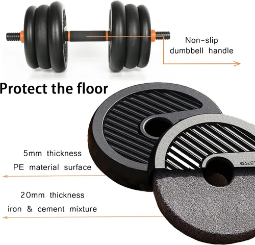 Miniatura 4 de Juego de mancuernas ajustables 4 en 1 para gimnasio en casa, juego de mancuernas de peso libre de 44 libras con conector utilizado como soporte