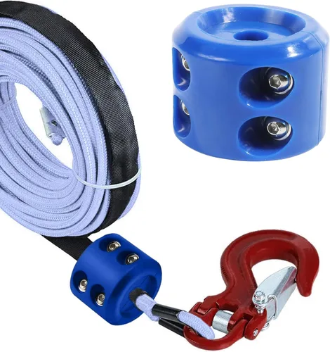 Miniatura 4 de Tope de Goma para Cabrestante, Tope de Gancho de Cable de Cabrestante, Protector de Línea de Cuerda de Goma, Tope de Goma de Gancho de Cable de Azul
