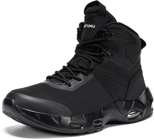 Miniatura 8 de Botas tácticas militares para hombre, impermeables, de 6 pulgadas, ligeras, duraderas, con cremallera lateral, botas de combate para trabajo