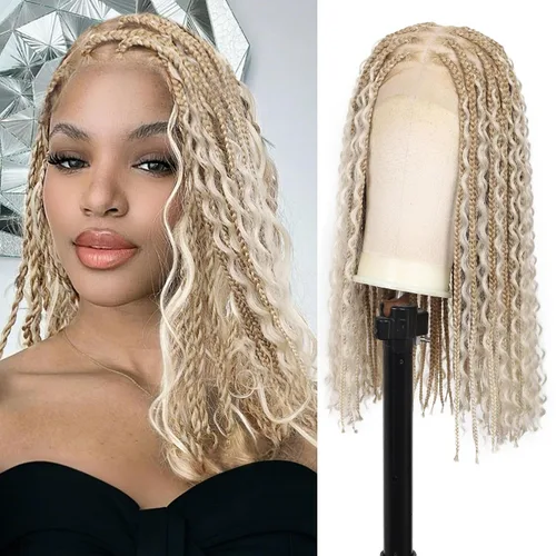Miniatura 19 de Lexqui Pelucas Trenzadas sin Nudos de 36'' para Mujeres Pelucas de Encaje Trenzadas Peluca Trenzada de Encaje Completo Peluca Trenzada Sintética