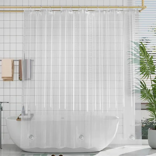 Miniatura 8 de AmazerBath - Cortina extralarga de plástico de acetato de vinilo polietileno (PEVA) para ducha, 72 x 84 pulgadas, transparente, de alta resistencia