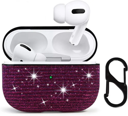 Miniatura 5 de Funda protectora para AirPods Pro con purpurina brillante para AirPods Pro, bonita funda protectora para AirPods Pro, color rojo
