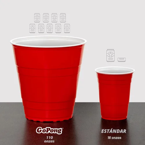 Miniatura 2 de GoPong Juego de beber Giant Yard Pong para adultos – Césped interior/exterior, playa y fiesta de cerveza Pong – 24 tazas gigantes resistentes con 4