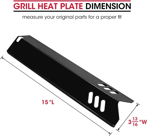Miniatura 2 de Unicook Paquete de 4 piezas de repuesto de placas de calor para parrilla de 15 pulgadas para Dyna-Glo DGF510SSP, DGF493BNP, cubiertas de quemador
