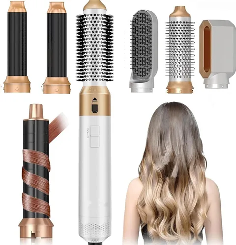 Miniatura 7 de Hair Dryer Brush 5 in 1, Negative Ion Blow Dryer Brush Set - 110,000 RPM High - Speed Hot Air Brush Air Styler Curling Wrap Air Curler,Curling Iron