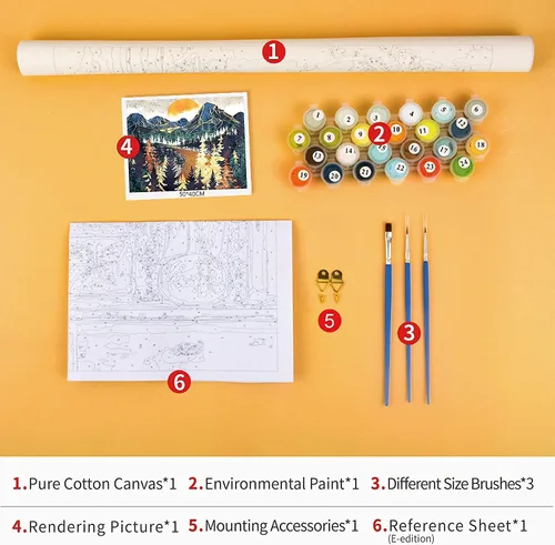 Miniatura 5 de QUITEDEW Kits de Pintura por Números para Adultos, Pintura por Números de la Ciudad para Adultos, Pintura por Números de Paisaje Urbano Nocturno