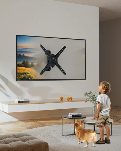 Miniatura 9 de FORGING MOUNT Soporte de pared giratorio para televisores de 13 a 49 pulgadas, soporte de pared extensible vertical y horizontal, soporte de TV