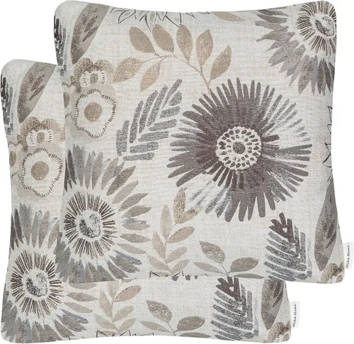 Miniatura 10 de Mika Home Paquete de 2 fundas de cojín rectangulares decorativas oblongas para silla, patrón de girasol, 12 x 20 pulgadas, color azul crema