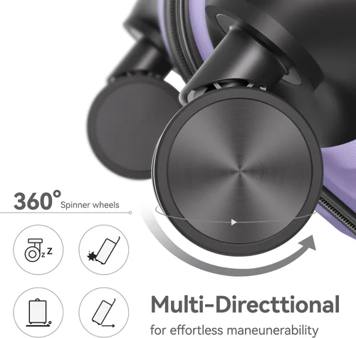 Miniatura 3 de 202428inch Equipaje Sets Durable Maleta Sets con Doble Spinner Ruedas TSA Lock, A-Lavanda Púrpura