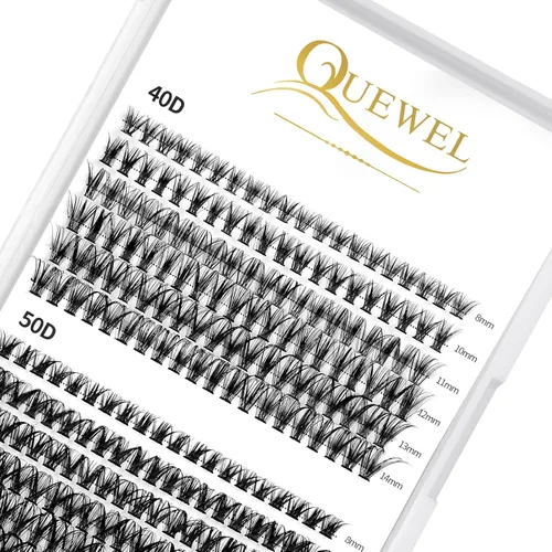 Miniatura 54 de QUEWEL Kit de extensión de pestañas DIY, racimos de pestañas 3D con 280 piezas, racimos de pestañas mixtas de 10-16 mm (30+40+50D), pinzas