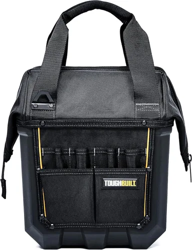 Miniatura 3 de ToughBuilt ClipTech Series - Bolsa de herramientas de boca masiva de 12 pulgadas, diseño de cuerpo duro de apertura amplia con 25 bolsillos, base