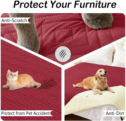 Miniatura 3 de hyha Manta Impermeable para Perros, Funda Suave para Cama de Perro, Mantas para Mascotas, Funda Impermeable Lavable para Sofá y Sillón para Perros