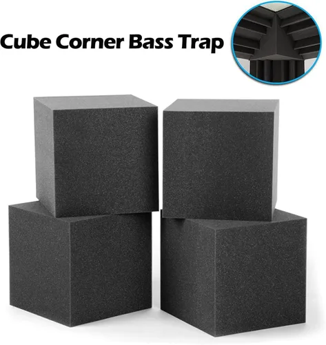 Miniatura 3 de Trampa para graves de 7.8 x 7.8 x 7.8 pulgadas, esquinas de espuma acústica para bajos, paneles acústicos absorbentes de sonido