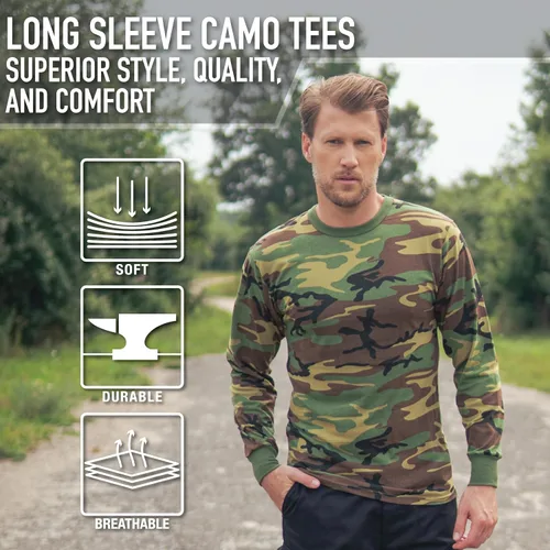 Miniatura 3 de Rothco Mens Long Sleeve Color Camo T-Shirt