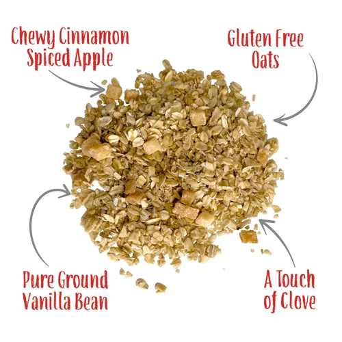 Miniatura 2 de Laura's Gourmet Granola AppleLicious Crunch, 12 oz - 3 packs, Gluten-Free Oats, Vegan, Dairy & Soy Free Snack, Organic Agave, Cinnamon Diced Apples