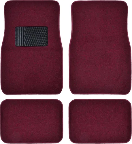 Miniatura 9 de Juego premium de 4 piezas de alfombrillas de suelo de coche con almohadilla de seguridad de vinilo para coche, camión, SUV, cupé sedán, negro Carbón