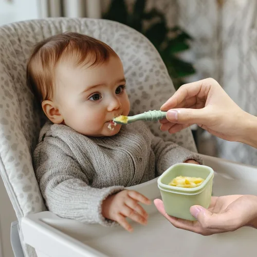 Miniatura 2 de Recipientes de silicona para alimentos para bebés, tarros reutilizables de almacenamiento de alimentos para bebés de 4 onzas con tapas, perfectos