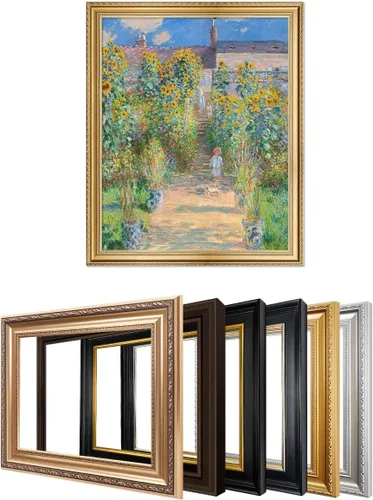Miniatura 153 de IPIC - Reproducción artística de los lirios de agua de Claude Monet 1906, impresiones giclée coinciden con el marco dorado clásico, arte de pared