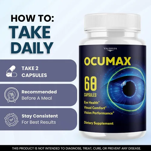 Miniatura 4 de OcuMax Cápsulas OcuMax OcuMax Advanced Eye Health Support Máxima Fuerza, Suplemento Todo Natural Vitaminas para Salud General y Apoyo al Bienestar