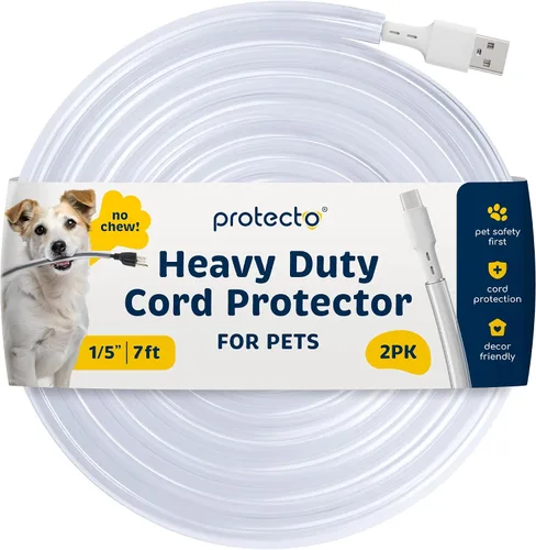 Miniatura 9 de PROTECTO Protector de Cables Resistente para Perros y Gatos, Funda Larga de 10 Pies, Cubierta de Cable de 1/2 Pulgada Fácil de Usar para Mascotas