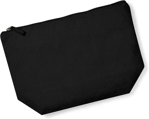 Miniatura 3 de Bolsa de accesorios de maquillaje con iniciales de nombre escritas a mano personalizadas en color negro con purpurina o textura de flocado