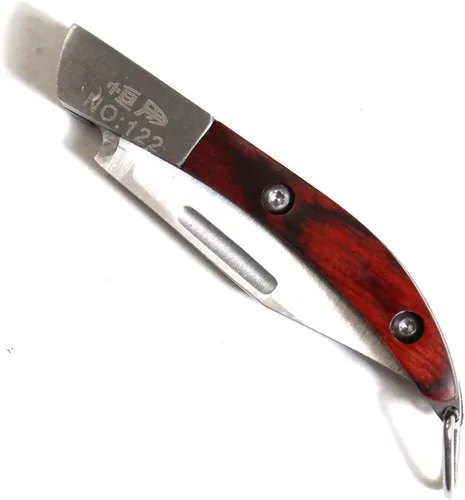 Miniatura 2 de ToolUSA - Cuchillo de bolsillo de 4.5 pulgadas (4.5 in) Veta de madera incrustada y mango de acero Hoja súper afilada de 2 pulgadas (2.0 in)