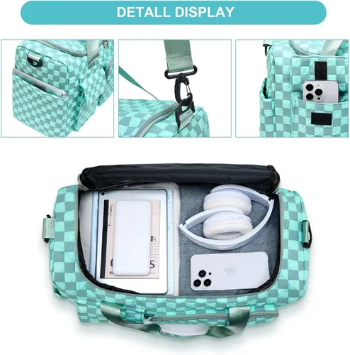 Miniatura 421 de Pequeña bolsa de gimnasio para mujer, bolsa de viaje con compartimento para zapatos
