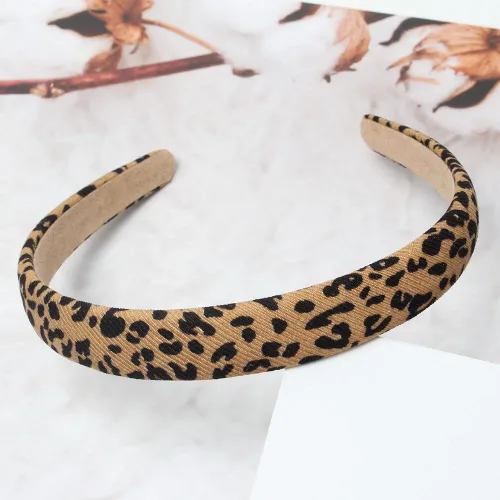 Miniatura 2 de Cuizhiyu Diademas con estampado de leopardo para mujeres y niñas, diadema de 0.8 in de ancho, diadema de poliuretano sólido, accesorios