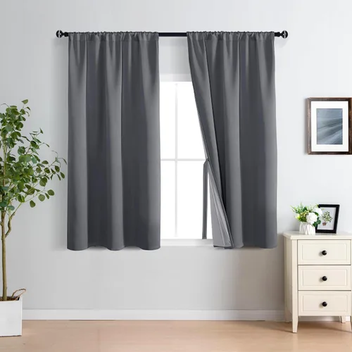 Miniatura 57 de XWZO Cortinas Opacas 100% Blancas - Cortinas de Bloqueo Total de Calor y Luz con Forro Negro para Dormitorio/Cuarto de Lavado, Paneles de Ventana
