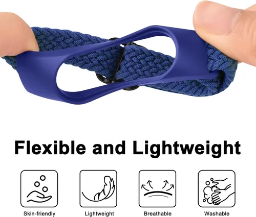 Miniatura 3 de Meliya Bandas de nailon para Amazfit Band 5 correas de repuesto para mujeres y hombres, paquete de 2 correas deportivas de nailon suave compatibles