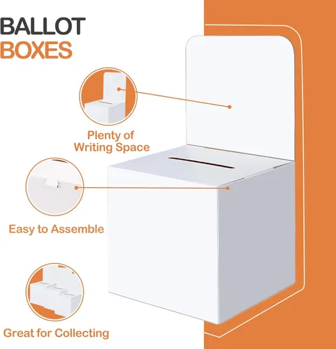 Miniatura 3 de VOISEN 3 piezas de cajas de boletas, cajas de sugerencias, caja de donaciones para recaudación de fondos, caja de cartón para rifa con ranura