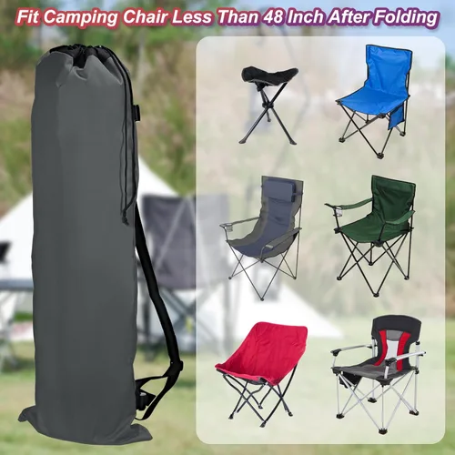 Miniatura 6 de PATIKIL Bolsa de repuesto para silla de campamento de 48 pulgadas, bolsa plegable para silla de campamento 900D Oxford bolsa de transporte de boca