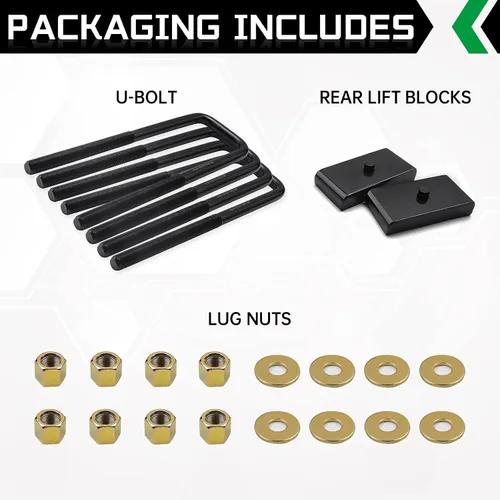 Miniatura 4 de AUTOPTIM Kit de Bloque de Elevación Niveladora de 1 Pulgada Trasero - Reemplazo para Silverado 1500 2007-2024, Sierra 1500 2007-2023, Espaciadores