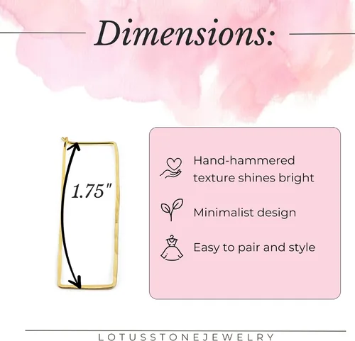 Miniatura 58 de Aretes de aro finos martillados, elegantes plata esterlina geométrica sólida, relleno de oro y relleno de oro rosa; para mujer por Lotus Stone