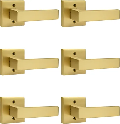 Miniatura 164 de Probrico Paquete de 4 manijas de puerta simuladas en negro mate, manijas interiores que no giran, manijas reversibles resistentes para interiores