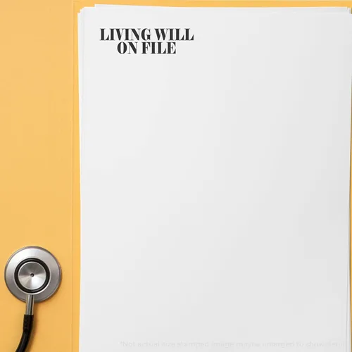 Miniatura 3 de Sello grande preentintado Living Will On File, suministros de oficina médica, diseño delgado, portátil, fácil de llevar, tamaño aproximado de 3/4 x