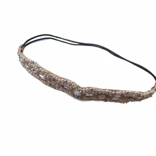 Honkenda Diademas hechas a mano con diamantes de imitación de cristal para mujer, diseño bohemio, elástico, a la moda, bandas para el cabello,