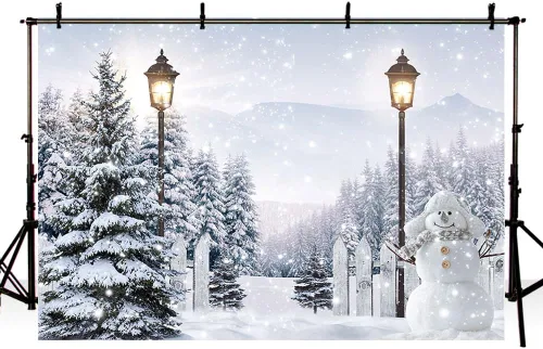 Miniatura 4 de AIBIIN Telón de fondo de Navidad de bosque de nieve de invierno de 7 x 5 pies para fotografía, escena de invierno, decoración de fiesta del país