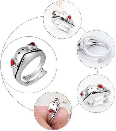 Miniatura 7 de Juego de collares de rana para colgar en forma de árbol de plata, diseño de rana y animales retro, divertido, vintage, para mujeres y niñas, regalo