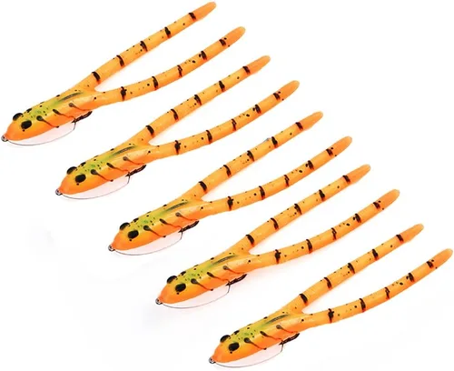 Miniatura 7 de Delong Lures Señuelo de pesca sin malezas de 4.5 pulgadas, señuelo de pesca de lubina, pesca de lucio, señuelo de pesca de rana, aparejos de pesca