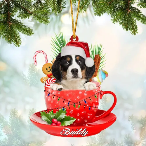 Miniatura 13 de Alaskan Malamute - Adorno acrílico personalizado para perro en taza, adorno de Navidad personalizado para perro 2023, decoración de árbol