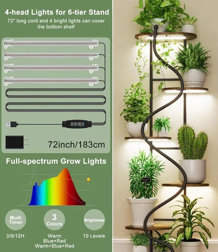 Miniatura 4 de Soporte para plantas para interiores y exteriores, soporte de metal de 13 pulgadas de alto, soportes de pedestal de hierro forjado resistentes